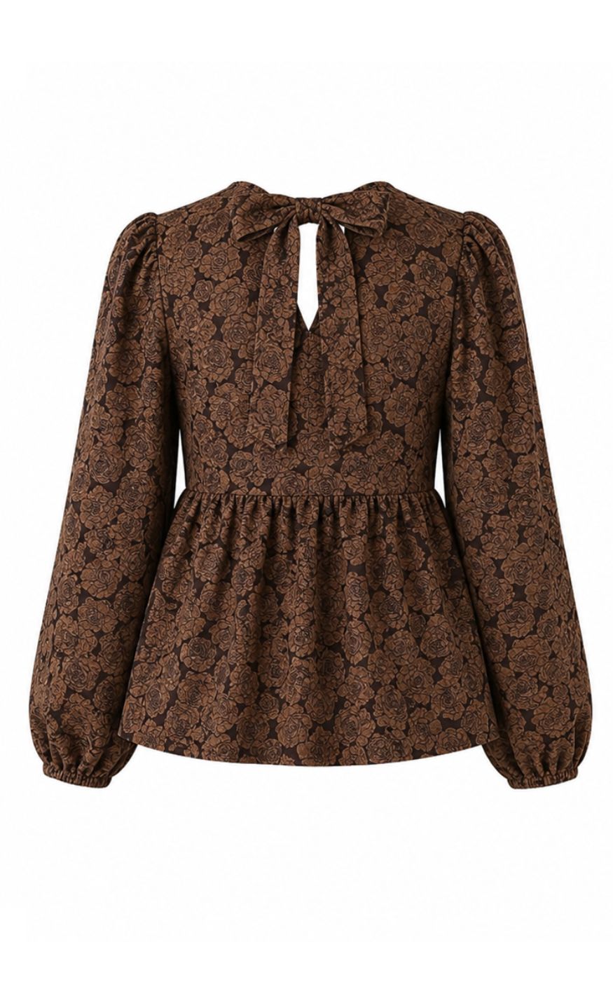 Say INA Copenhagen Bluse - Alia - Brown Flower