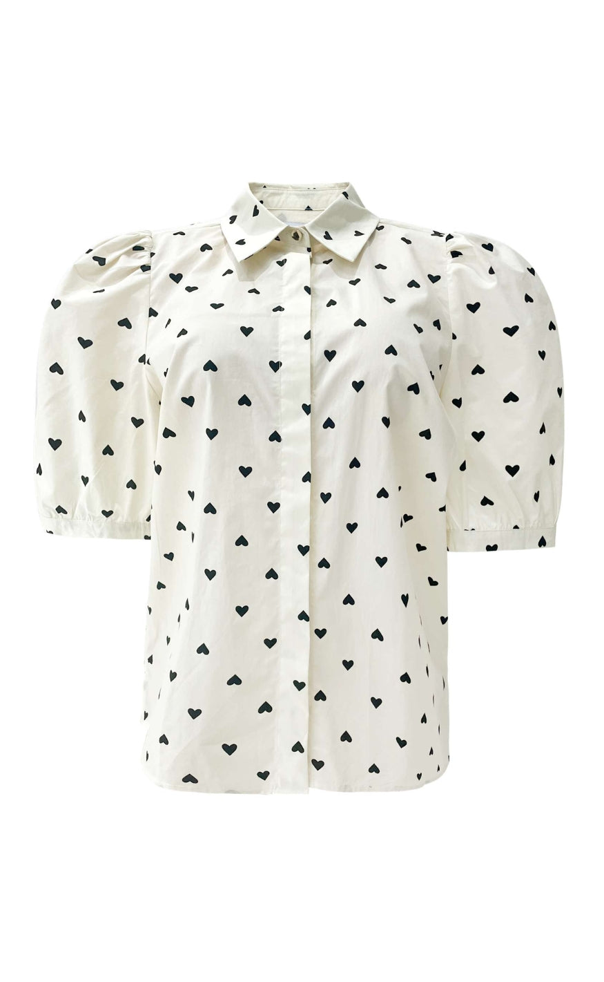 Liberte Bluse - Flora SS - Creme Black Heart