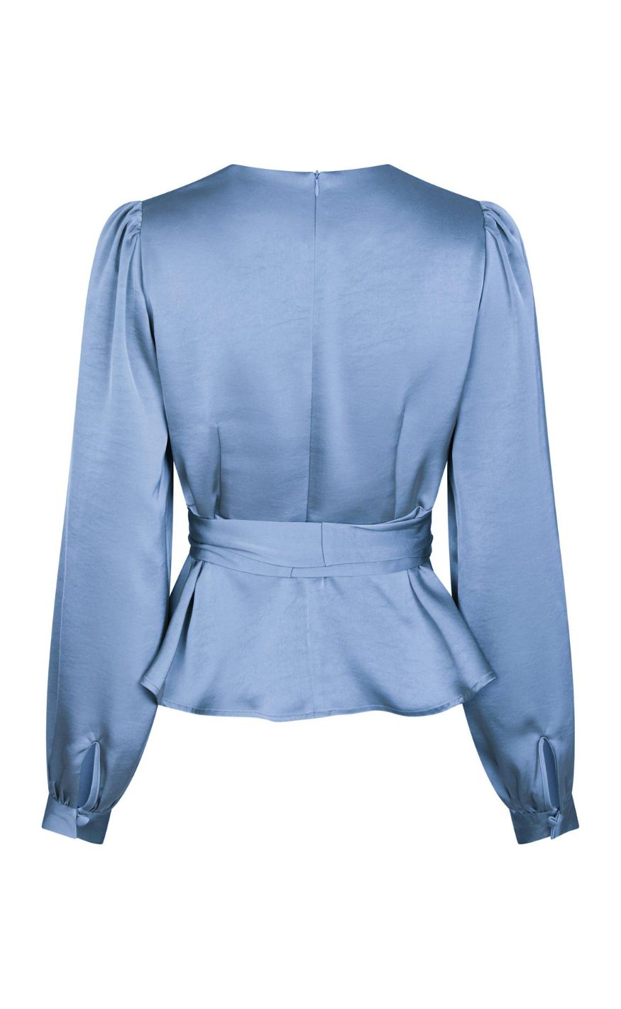 Neo Noir Bluse - Rista Heavy Sateen - Smoke Blue