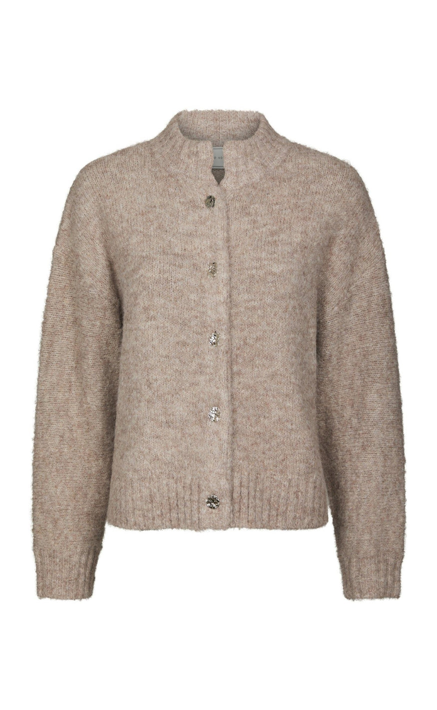Neo Noir Cardigan - Taura Fluffy Knit - Beige Melange