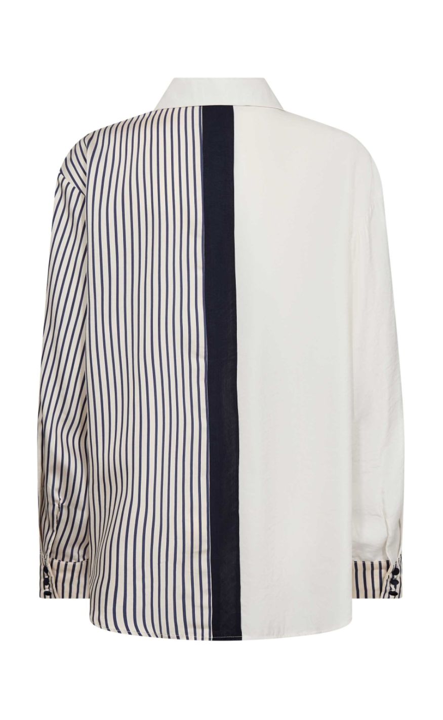 Gossia Skjorte - Cecile - Navy Creme Stripes