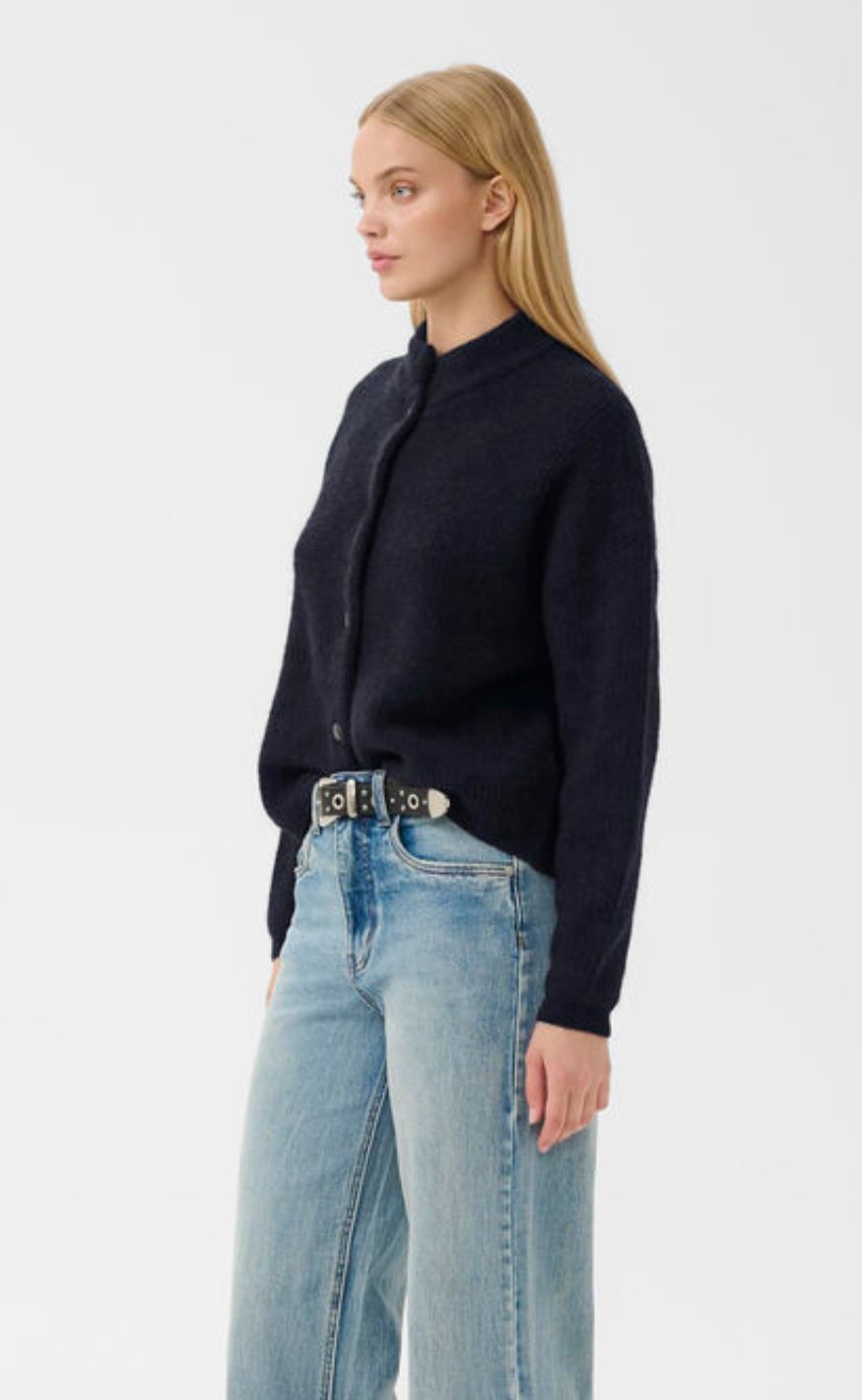 Gestuz Cardigan - Alpha Short - Navy Melange