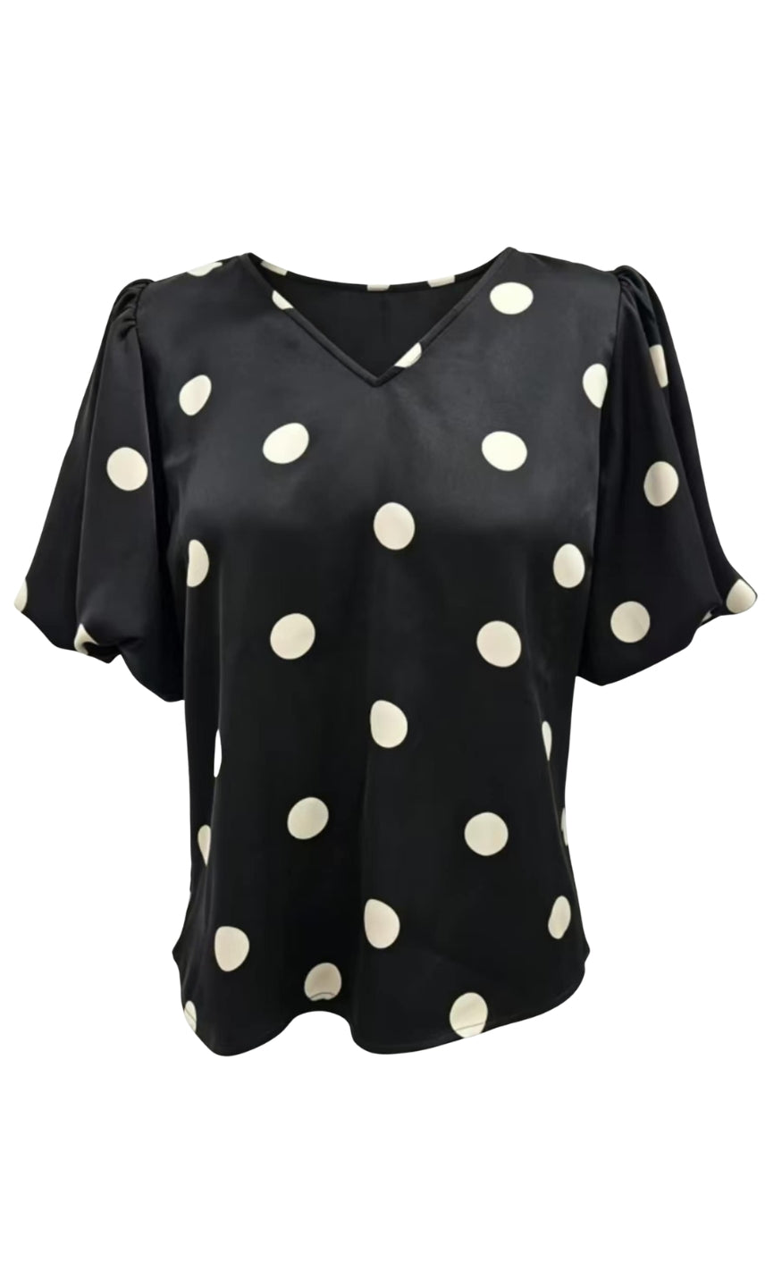 Liberte Bluse - Dotti - Black Creme Dot