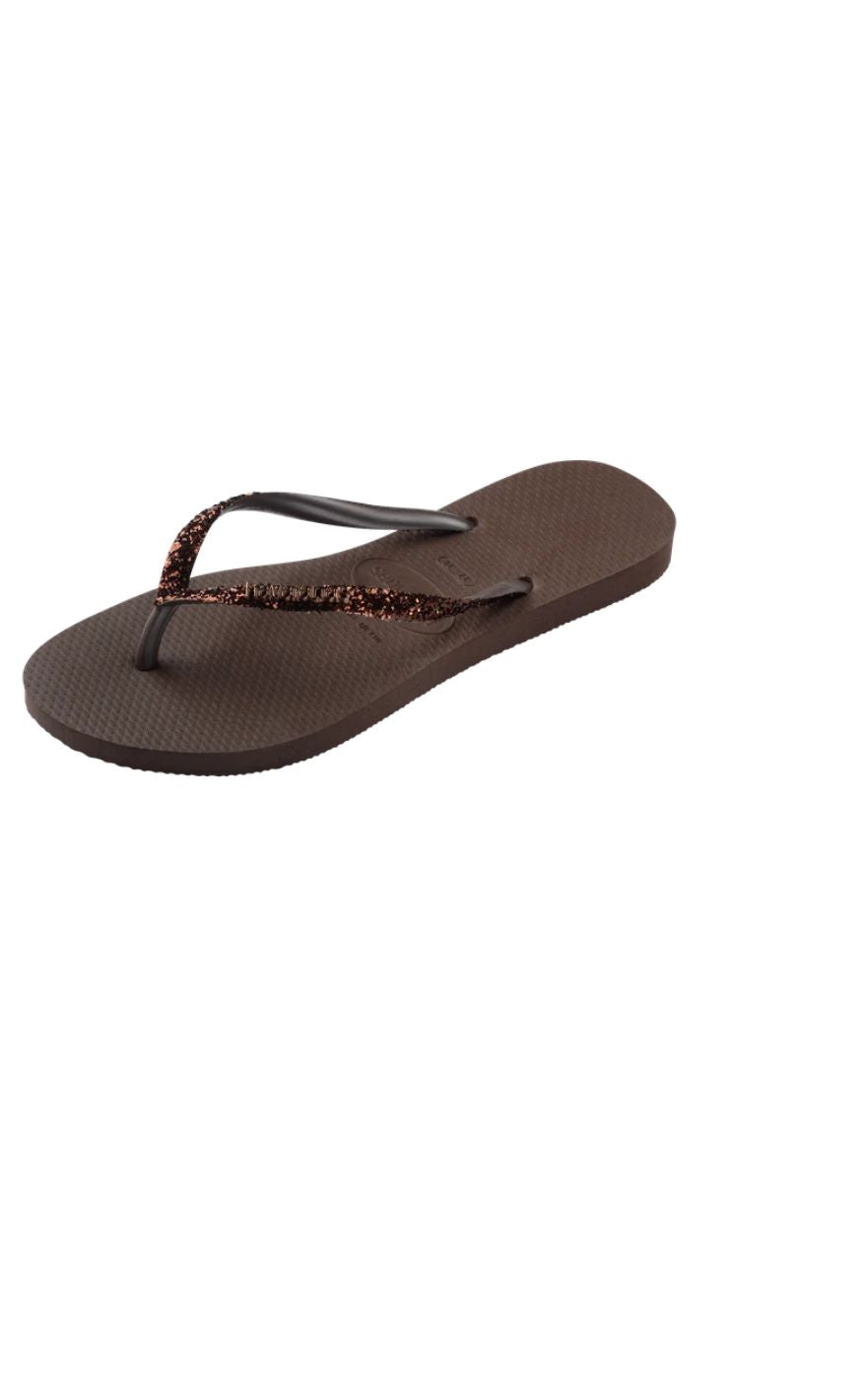 Havaianas Klipklapper / Sandal - Slim Glitter II - Dark Brown