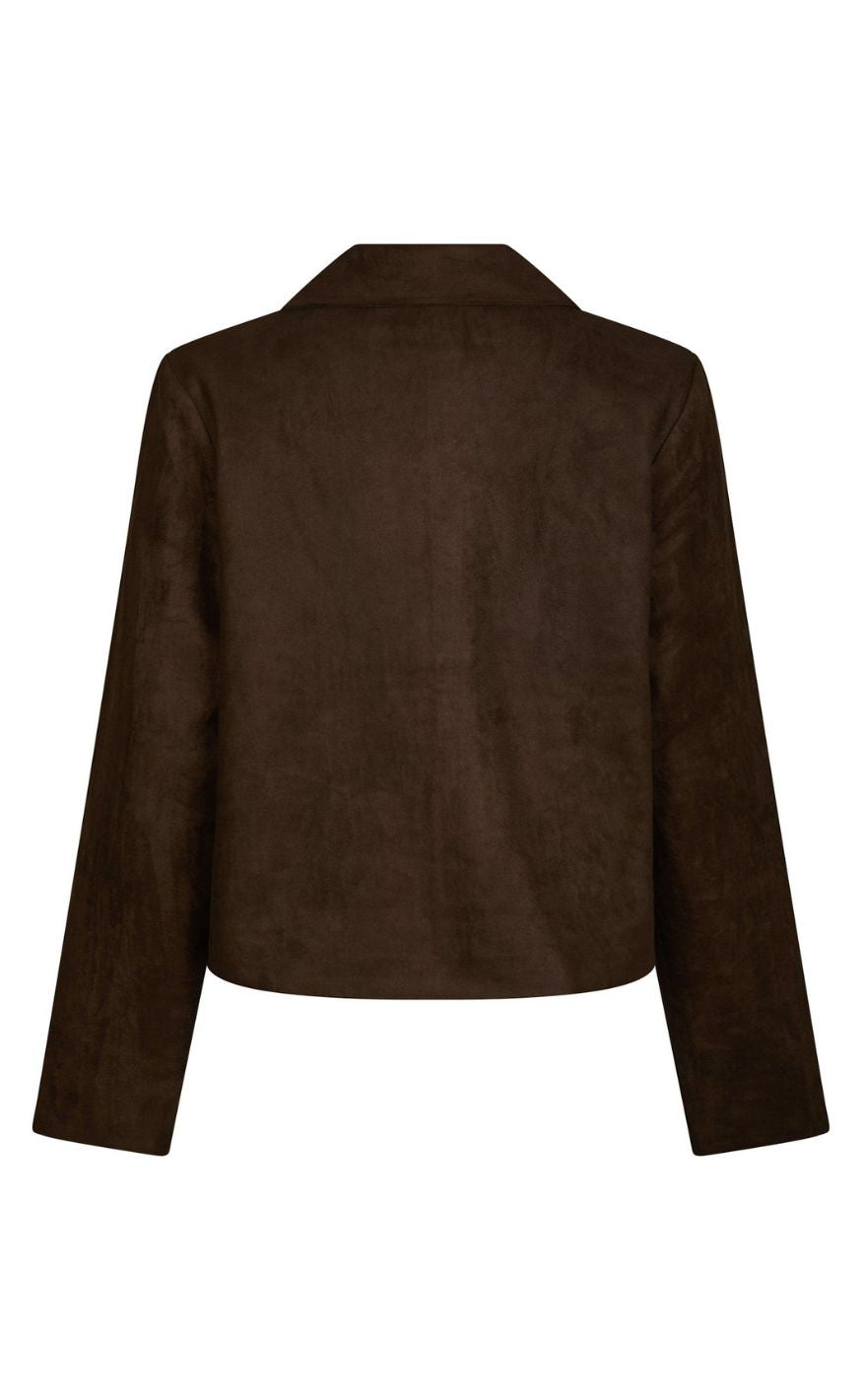 Neo Noir Jakke - Nilo Faux Suede - Dark Brown