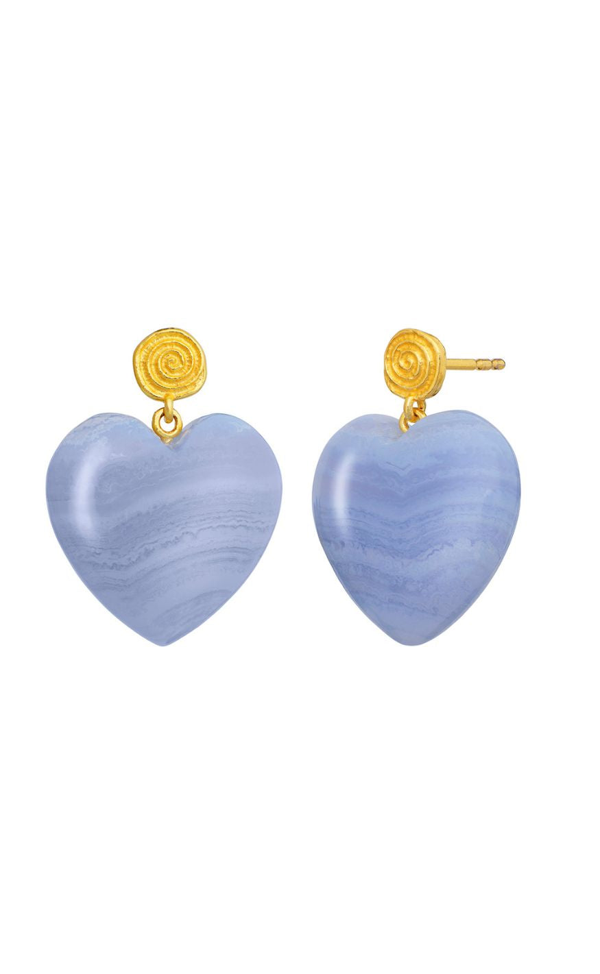 Maanesten Øreringer - Penny Blue Lace - Gold Colour