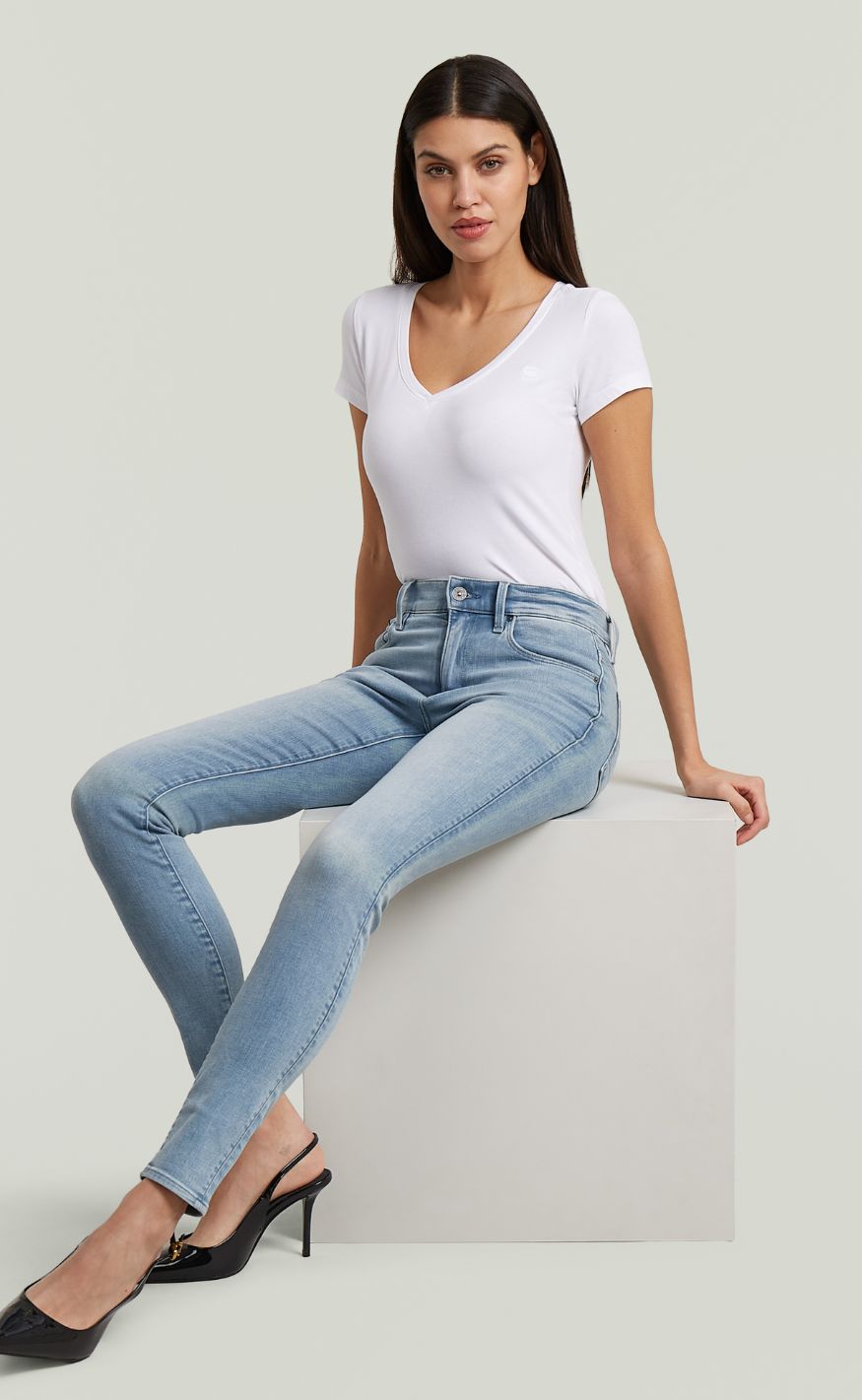 G-STAR Bukser - Skinny Wmn - Mid Blue