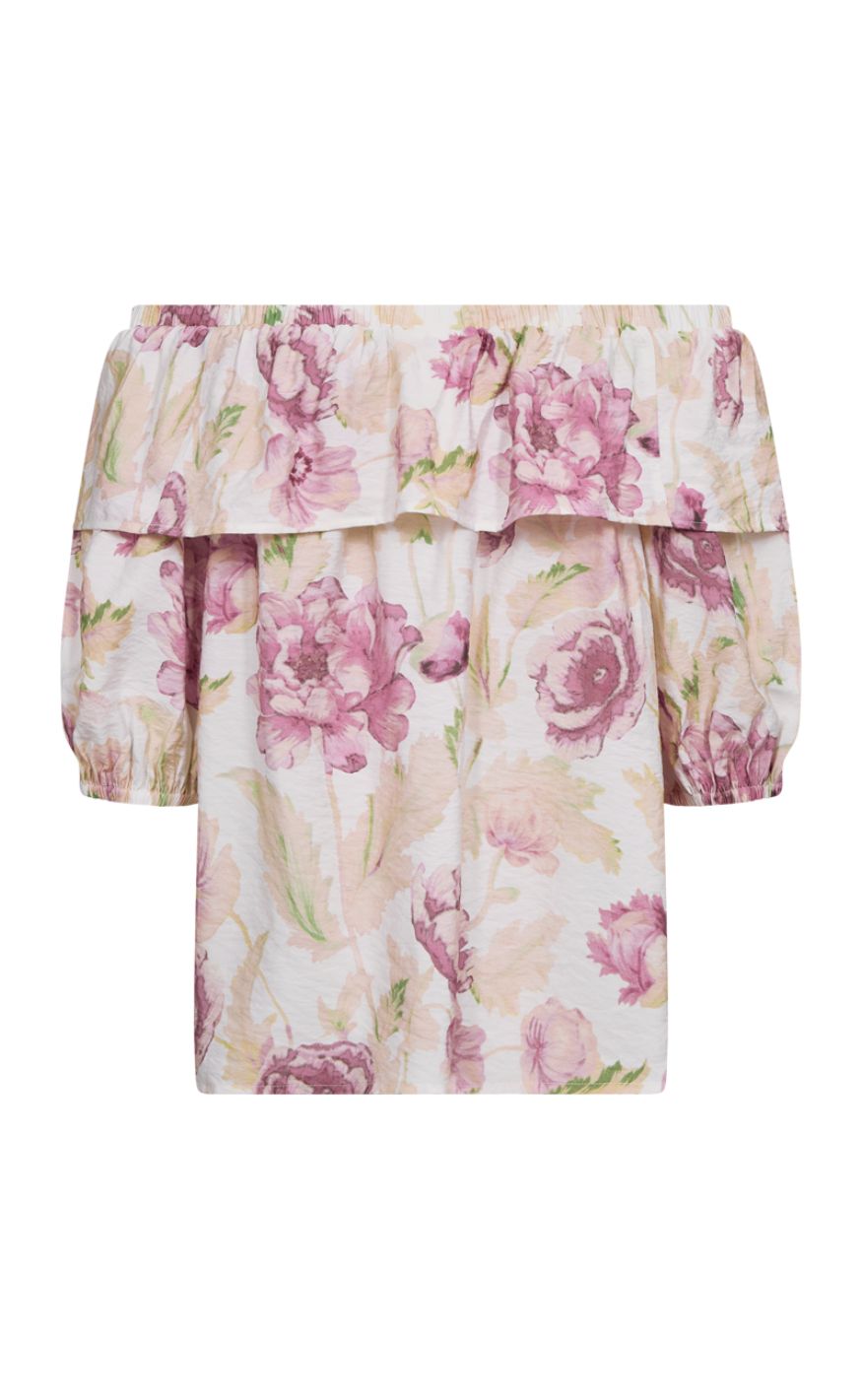 Freequent Bluse - Maise - Brilliant White w. Ballerina