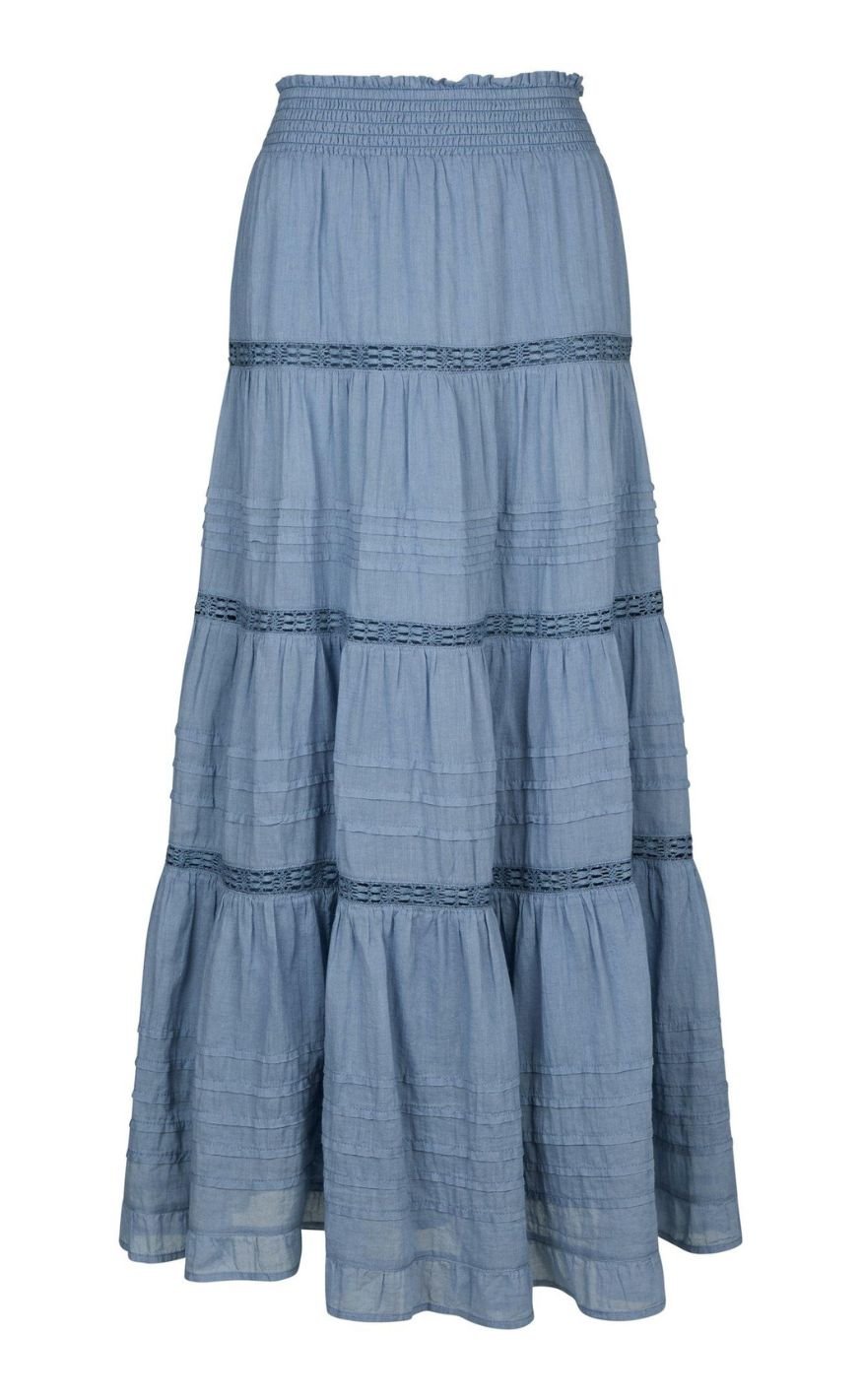 Neo Noir Skjørt - Felicia S Voile - Smoke Blue