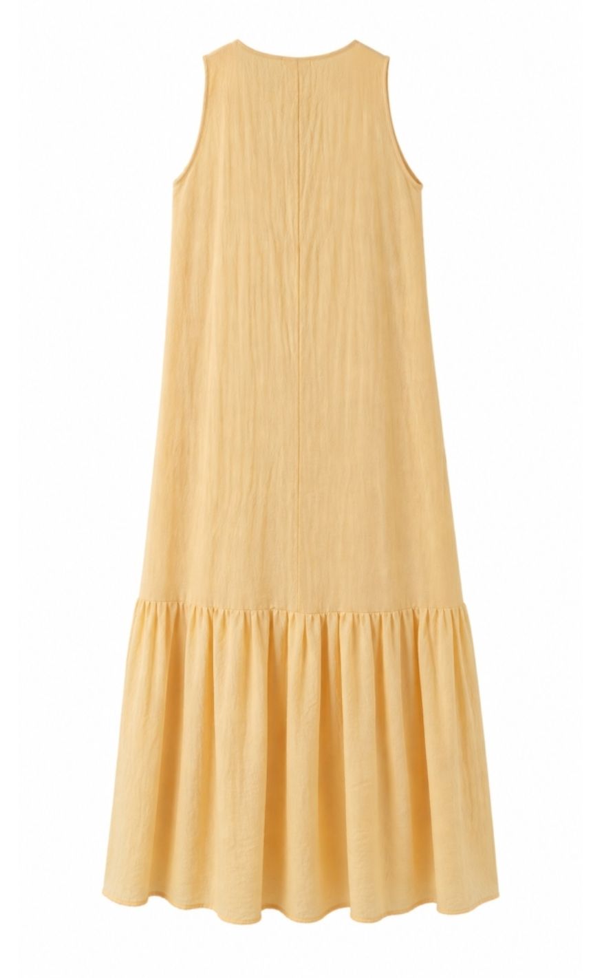 Luxzuz Kjole - Veinta - Soft Yellow