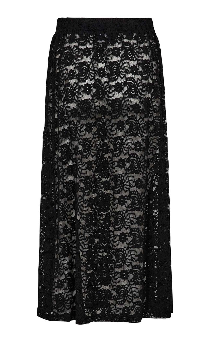 Liberte Skjørt - Lacy Long - Black