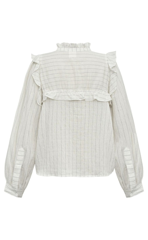 Gossia Bluse - Annabell - Offwhite / Black Stripes