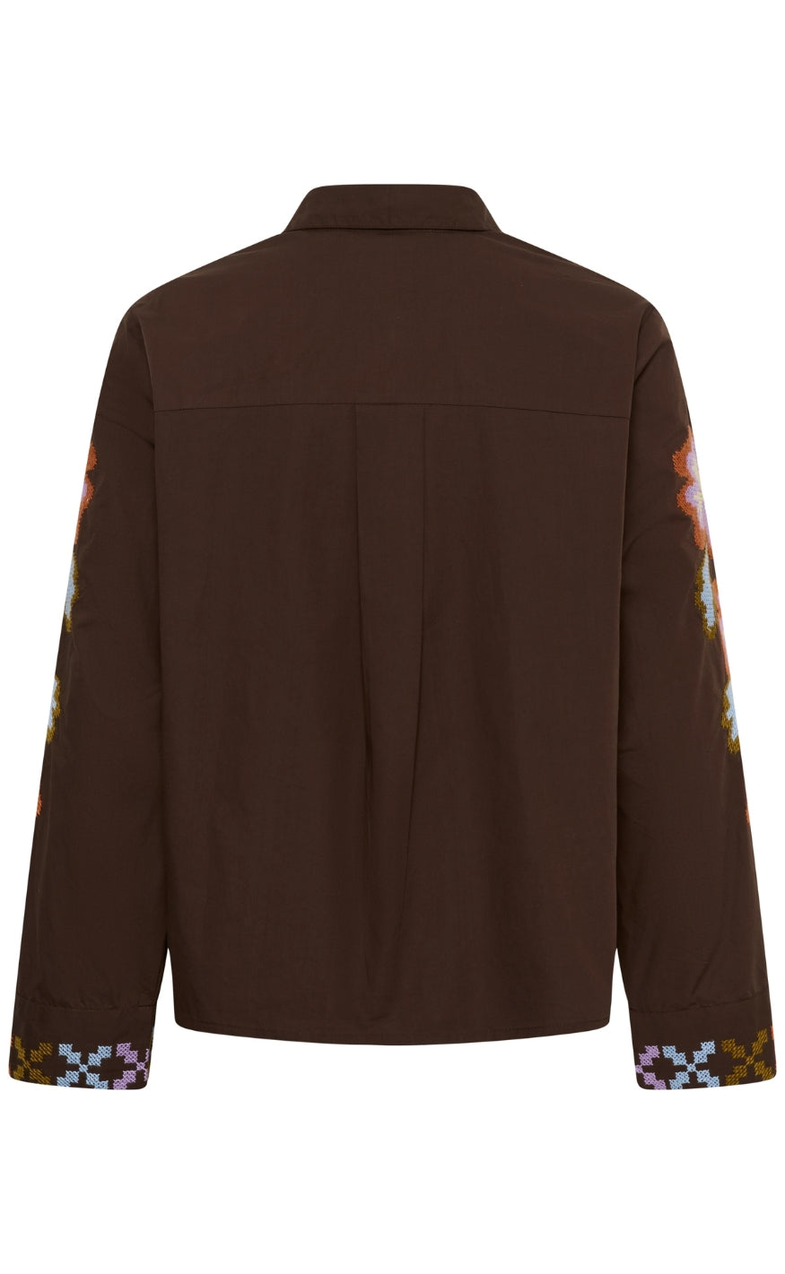 Culture Skjorte - Breezy - Coffee Bean/Violet
