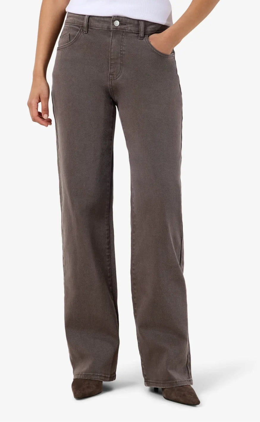 Noisy May Jeans - Yolanda MW Straight - Chocolate Brown