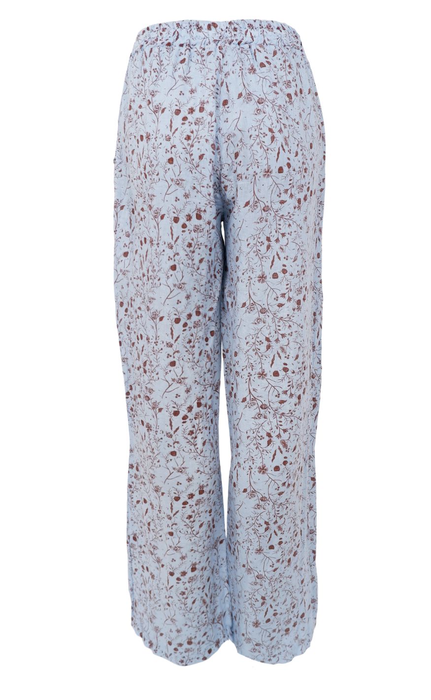 Black Colour Bukser - Melina Wide Linen - Floral