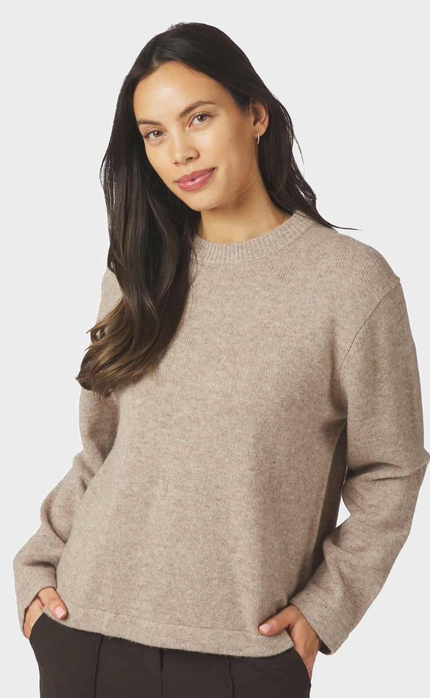 Neo Noir Genser - Rivi Solid - Beige Melange