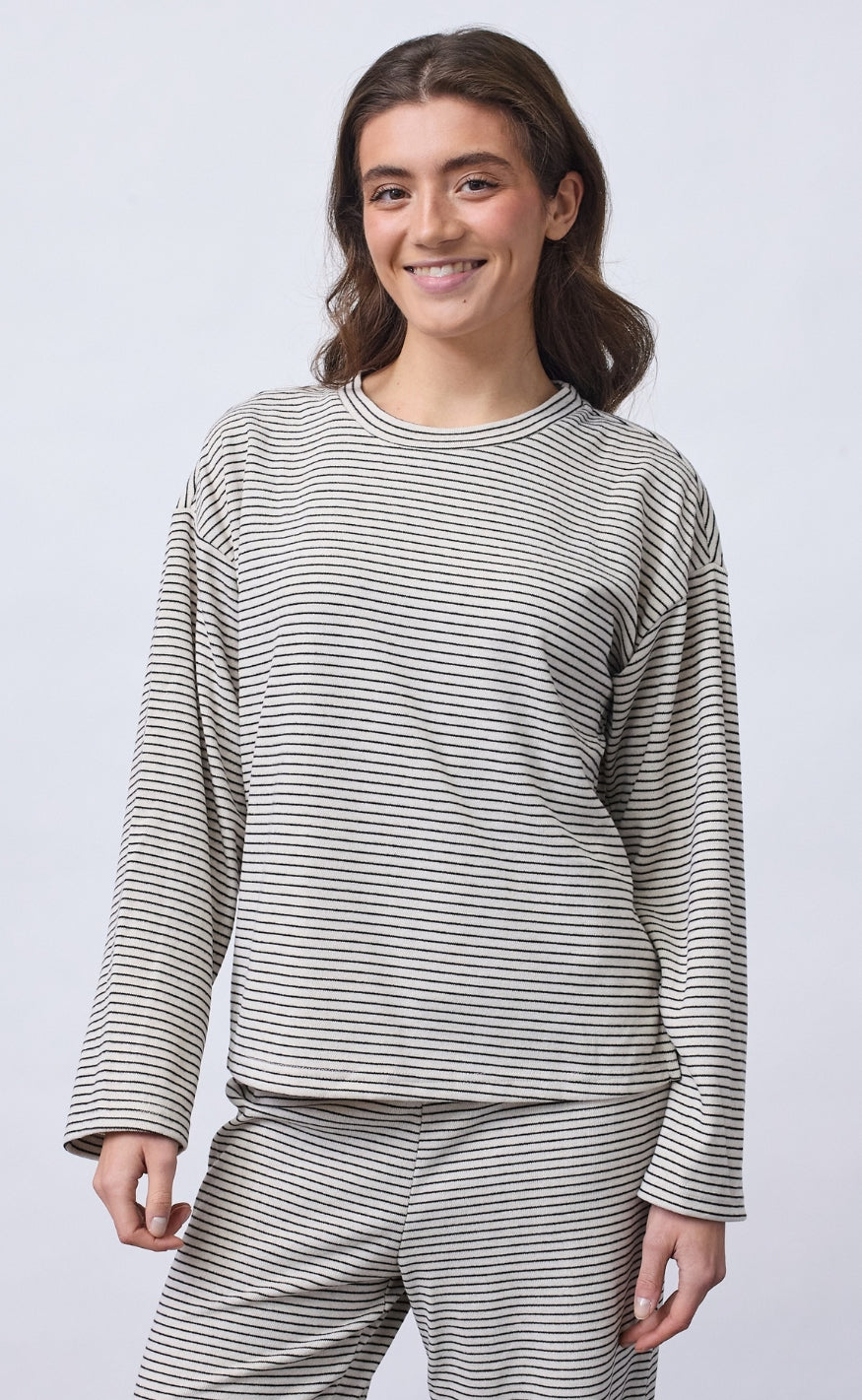 Sisters Point Bluse - VALTE-LS - Fog/Black Stripe