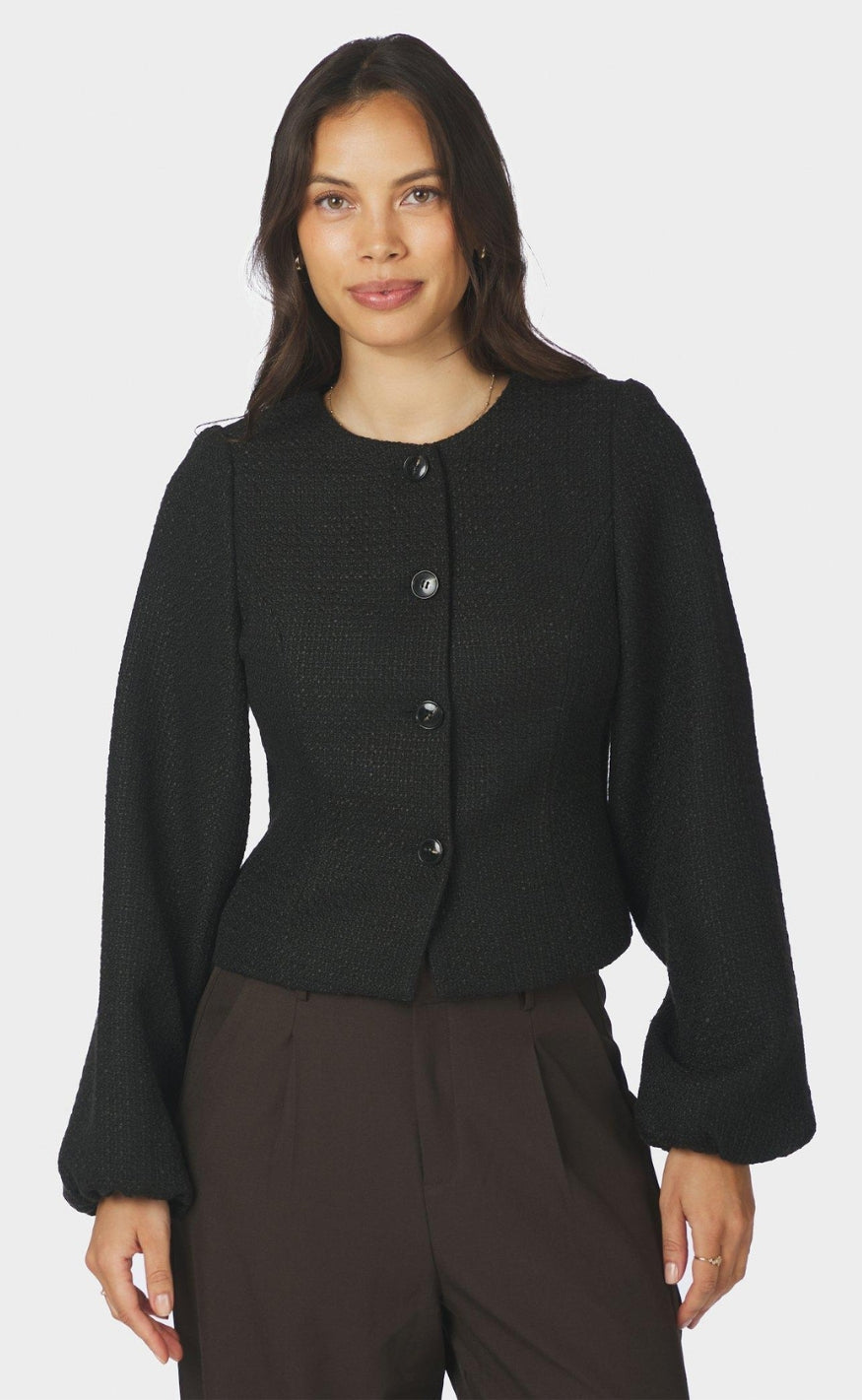 Neo Noir Jakke - Junette Boucle - Black