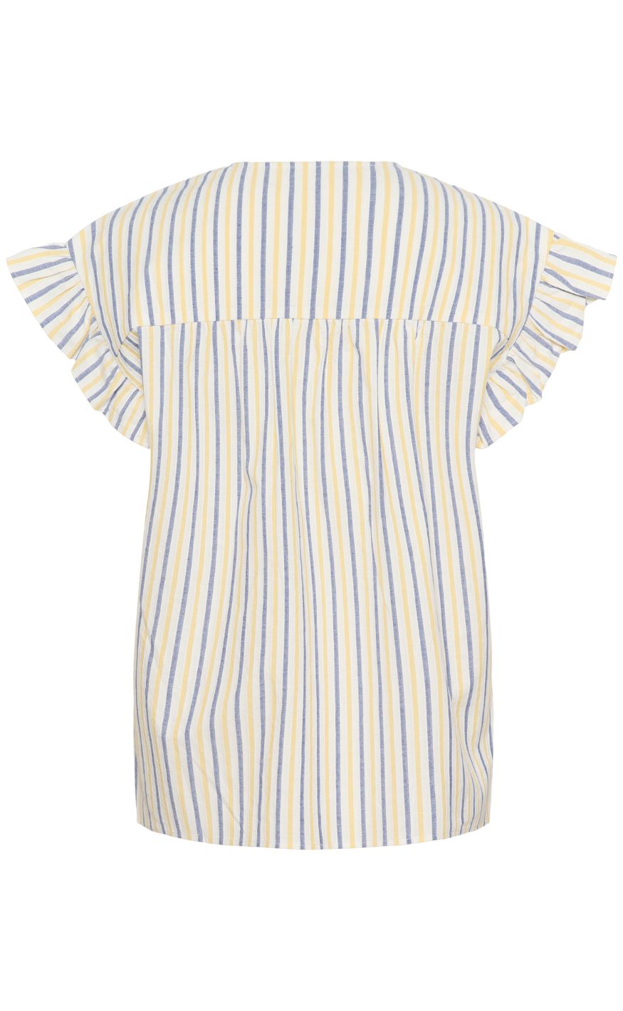 Culture Bluse - Sella - White/Blue/Yellow Stripe