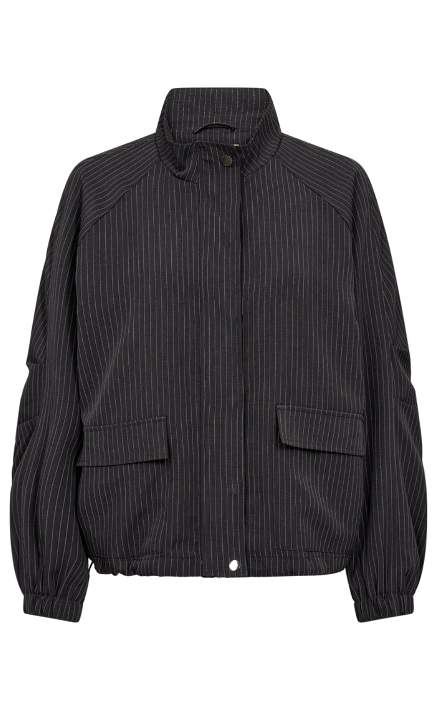 Freequent Jakke - Mali - Dark Grey Mel w. Star Off-white