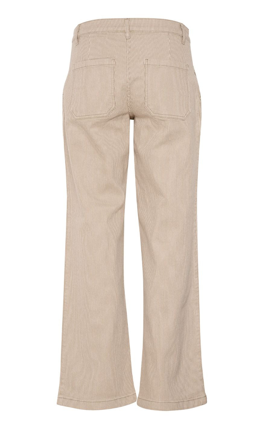 Culture Bukser - Milky - Dune/White Stripe