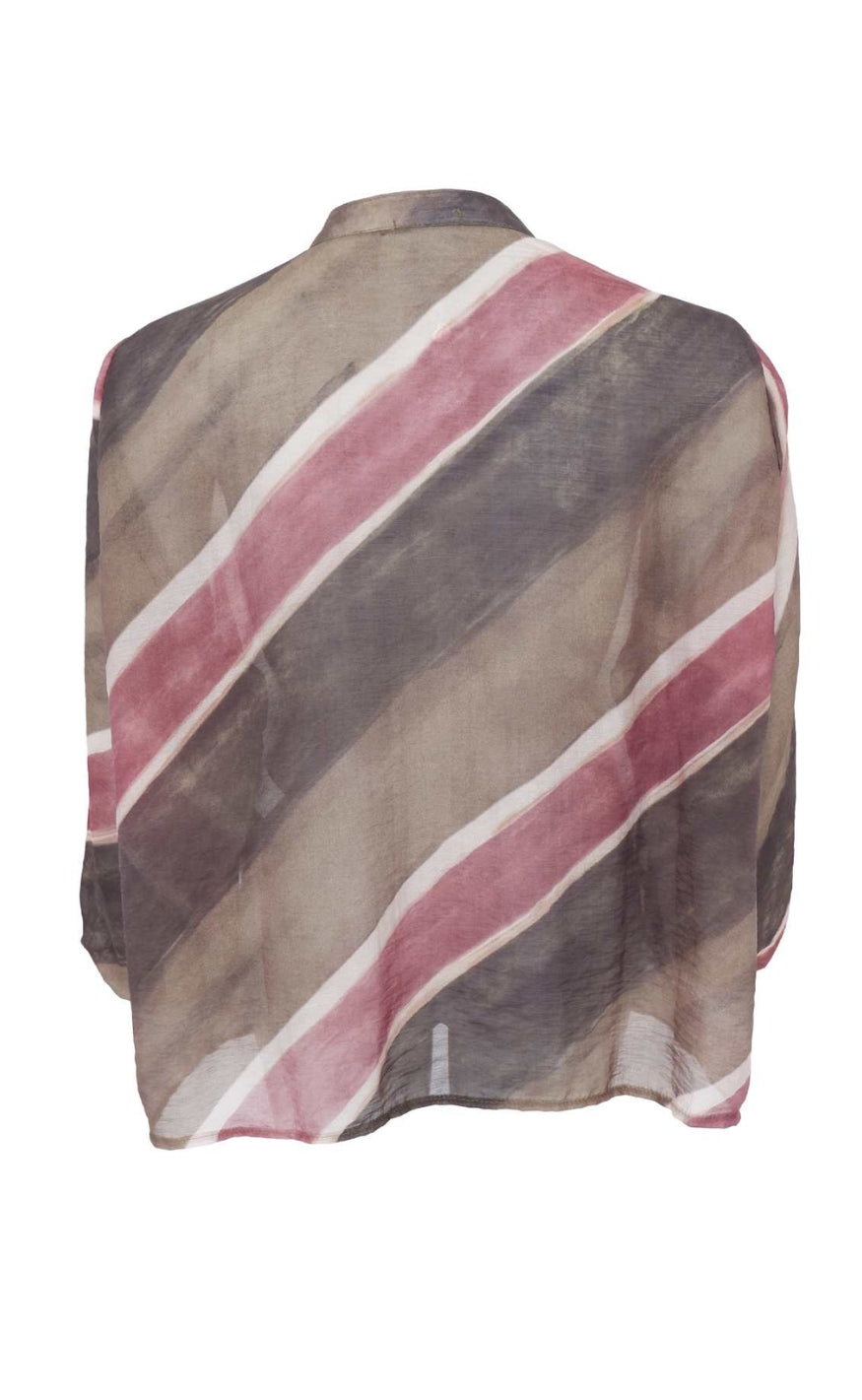 Black Colour Skjorte - Charlotte - Army Stripe