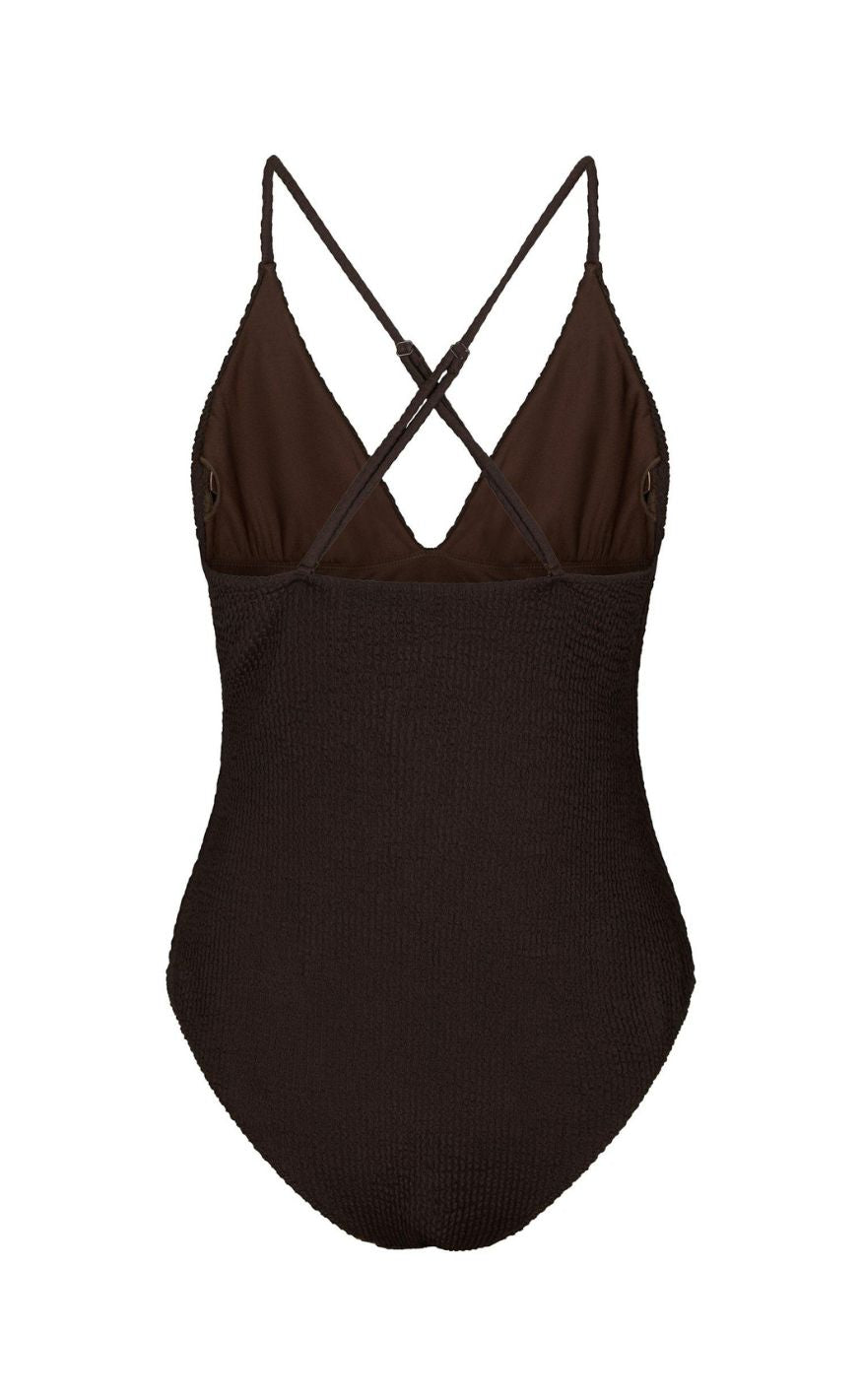 Neo Noir Badedrakt - Skin Sand Crepe - Dark Brown
