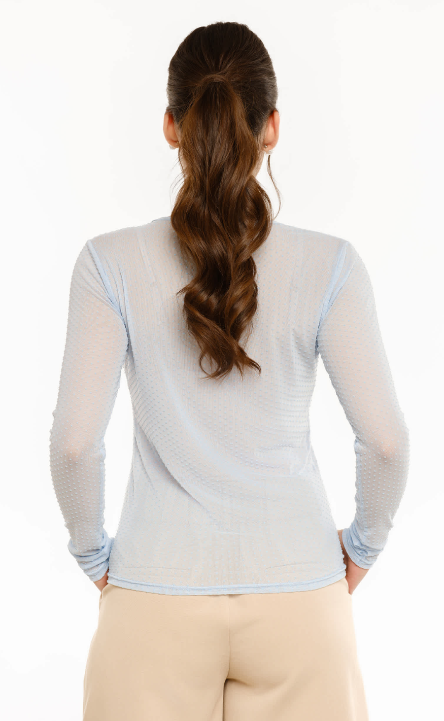 Liberté T-shirt - Mesh Dot LS - Light Blue