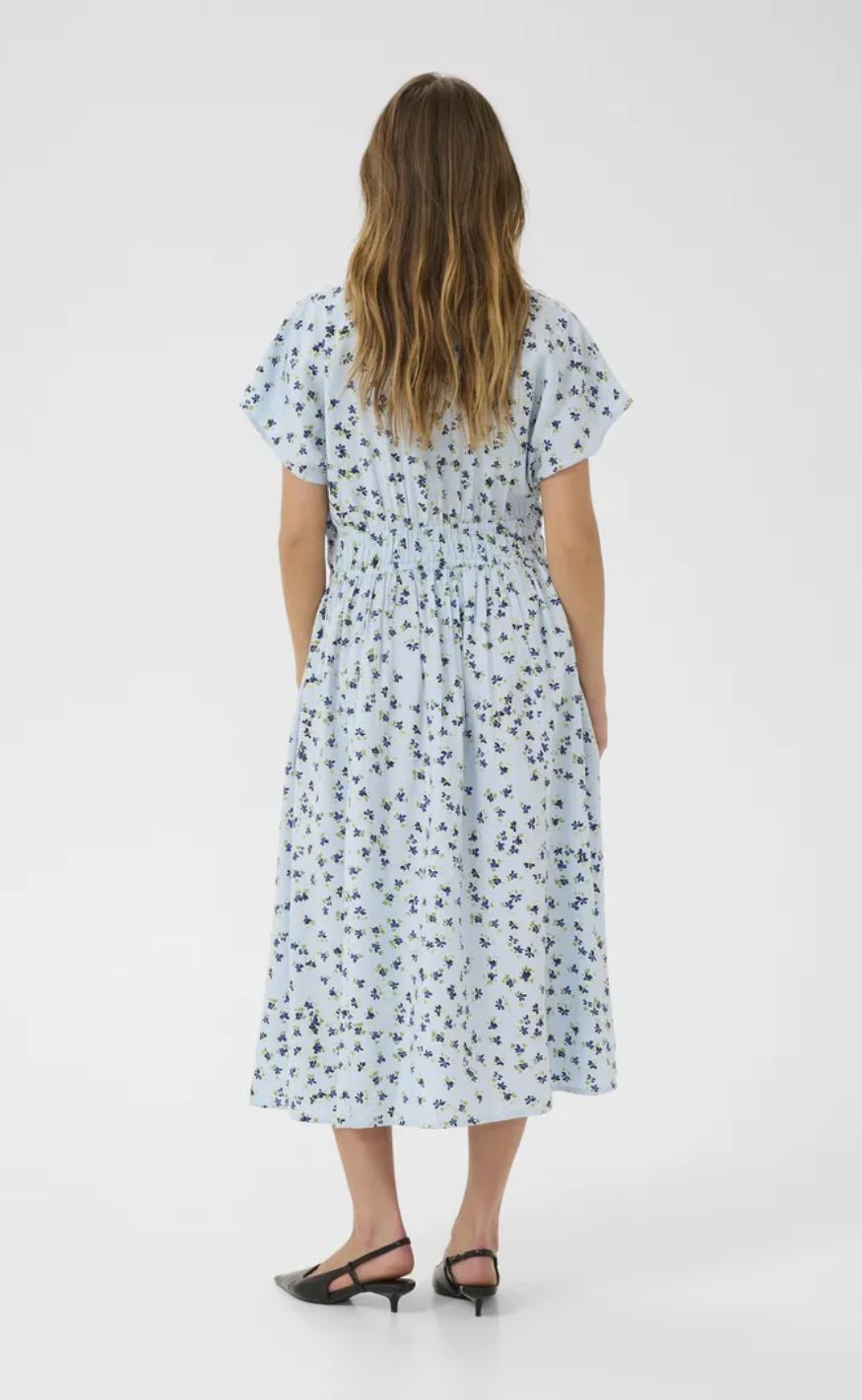 Culture Kjole - Puglia Gally Long - Blue flower
