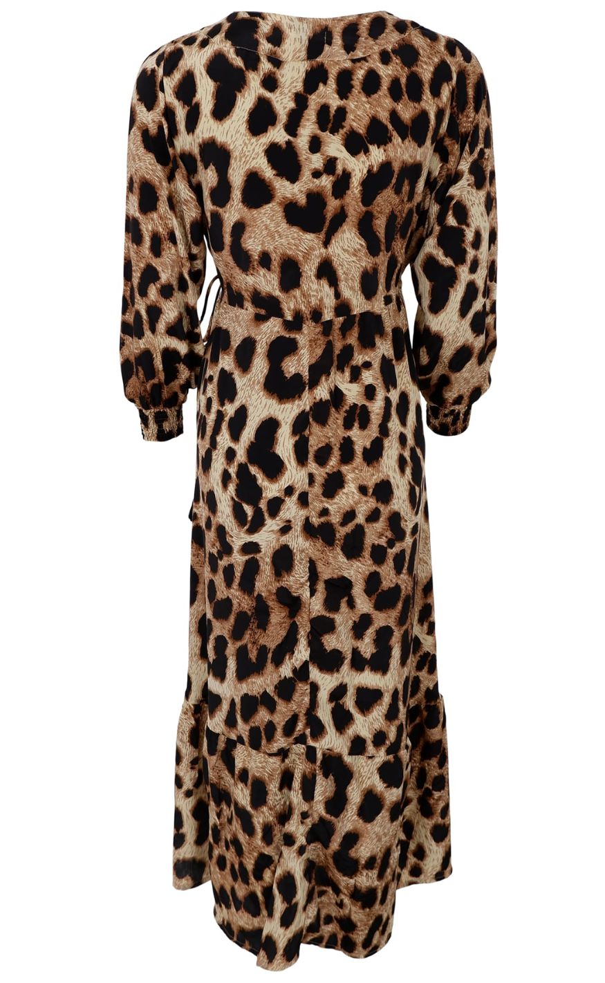 Black Colour Kjole - Luna Warp - Golden Leopard