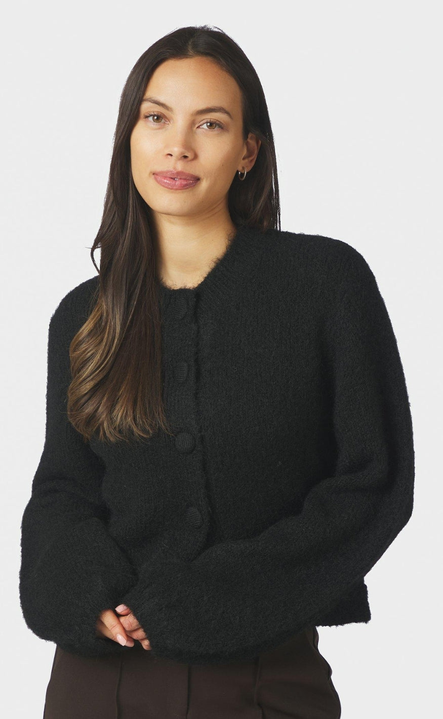 Neo Noir Cardigan - Gio Fluffy Knit - Black