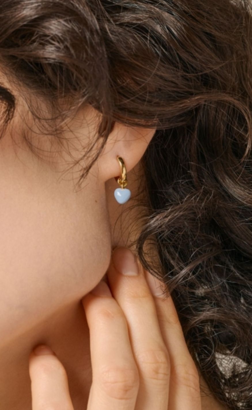 ENAMEL Copenhagen Øreringer - Amore Hoops - Steel Blue