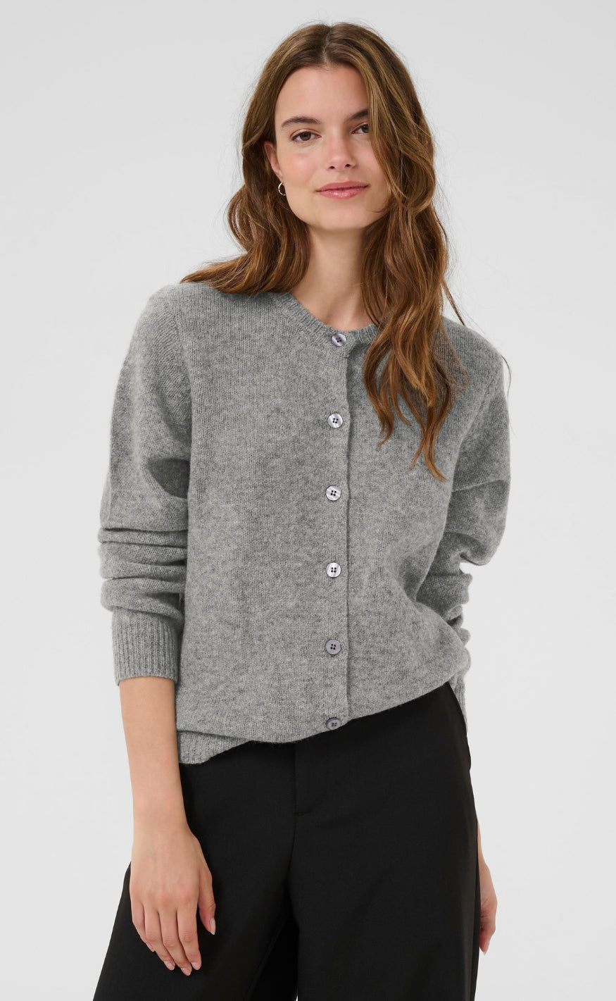 Culture Cardigan - Katrina - Mid Grey Melange