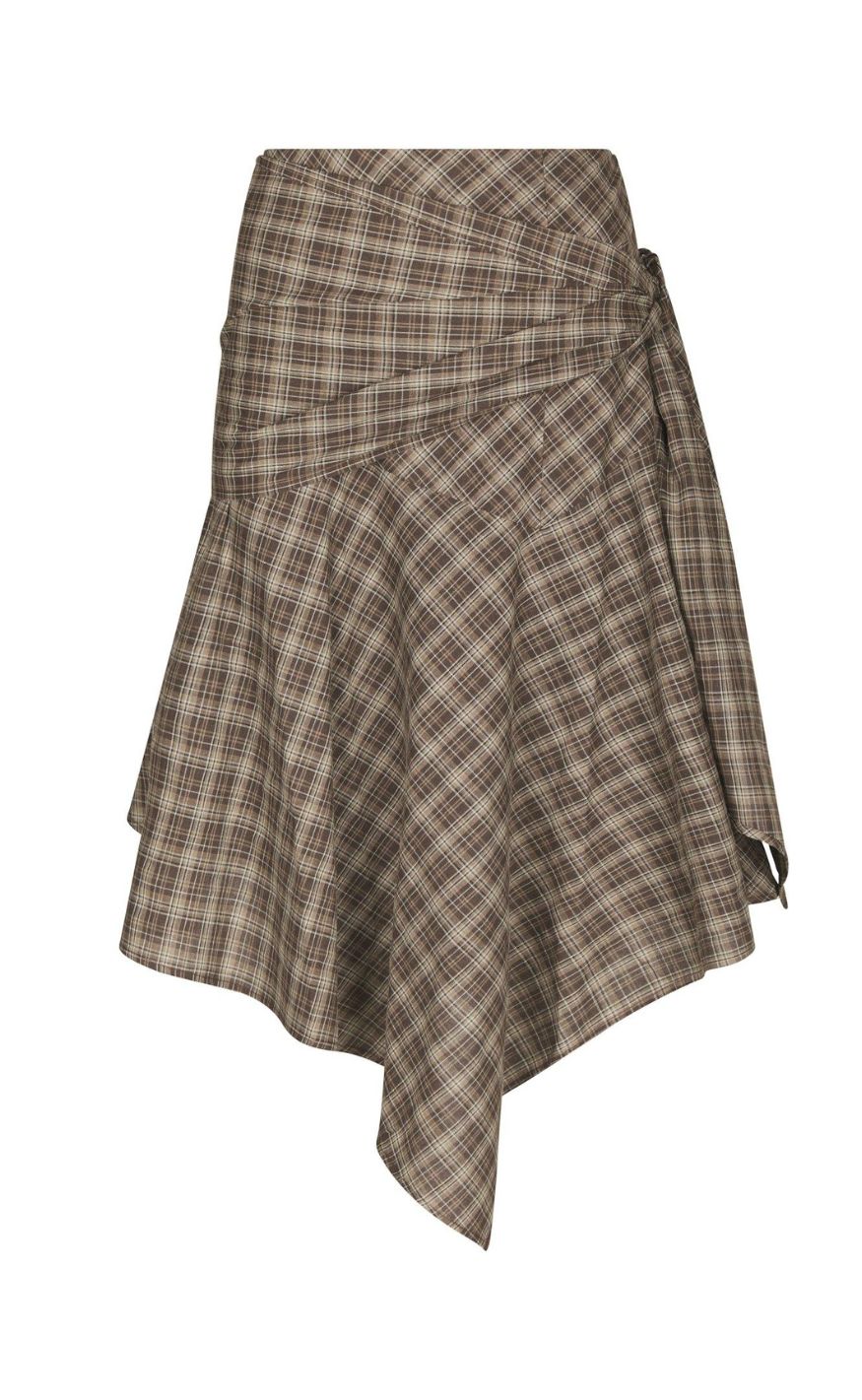 Neo Noir Skjørt - Sabella - Brown Check