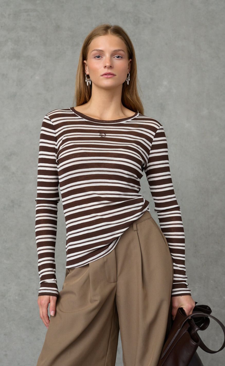 Love & Divine T-shirt - Love1625 - Brown Stripes