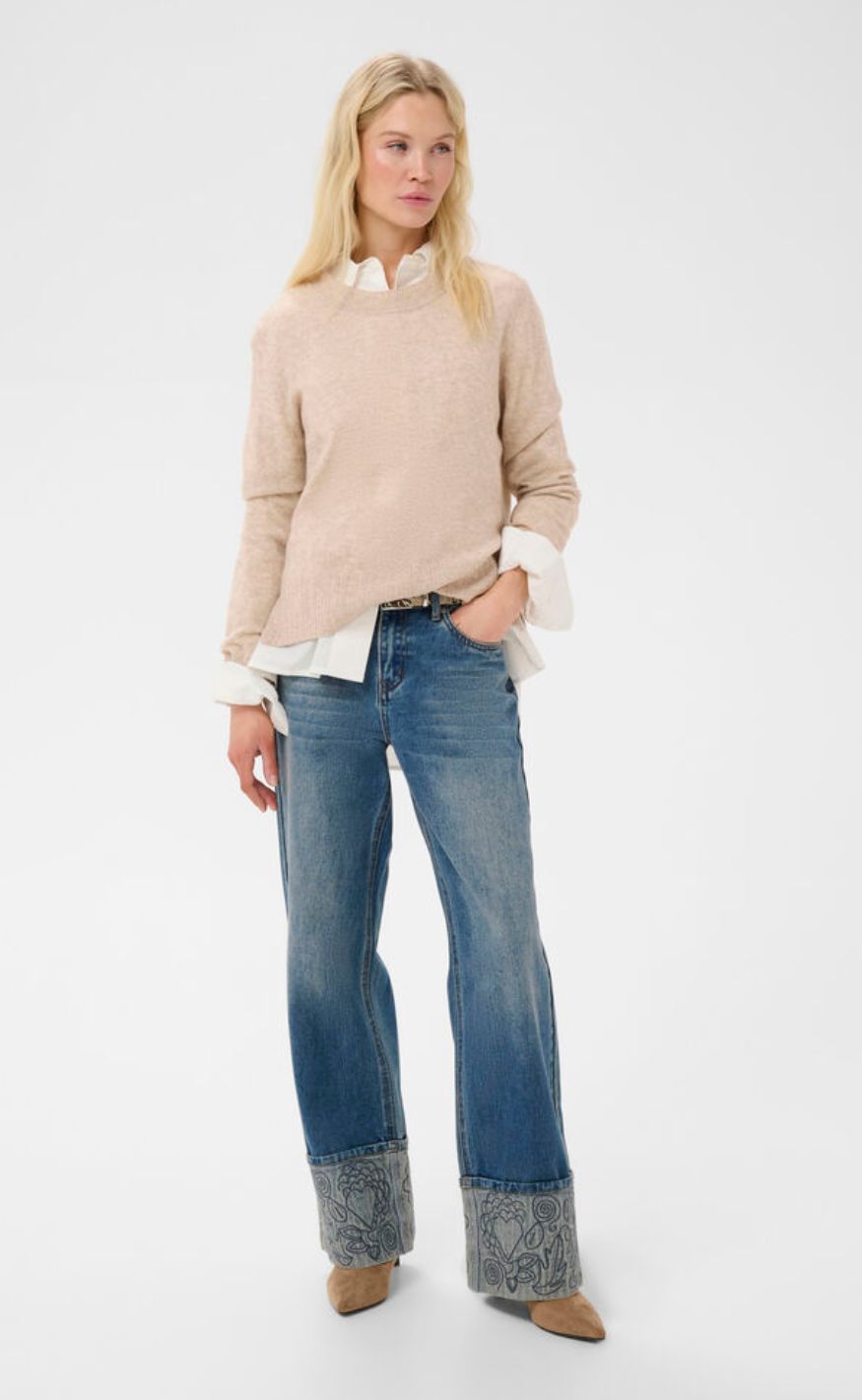Culture Pullover - Taia Arrow - Beige Melange