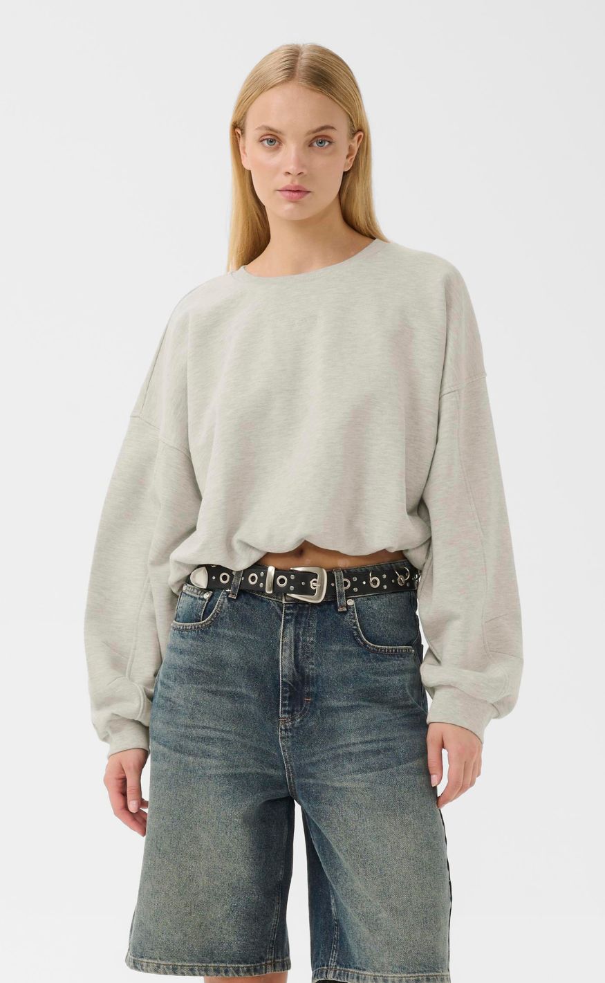 Gestuz Sweatshirt - Kahla  Ultra Light Grey Melange