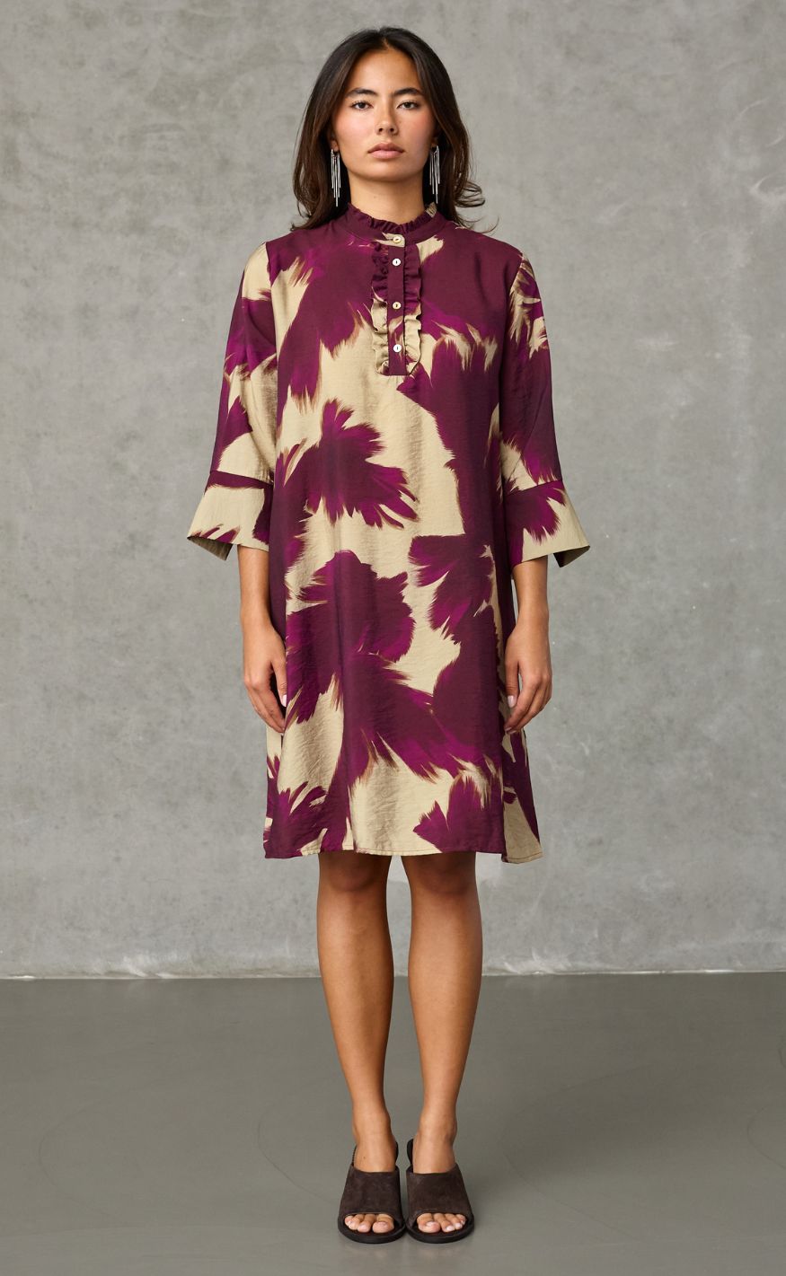 Love & Divine Kjole - Love622-24 - Bordeaux Leaf