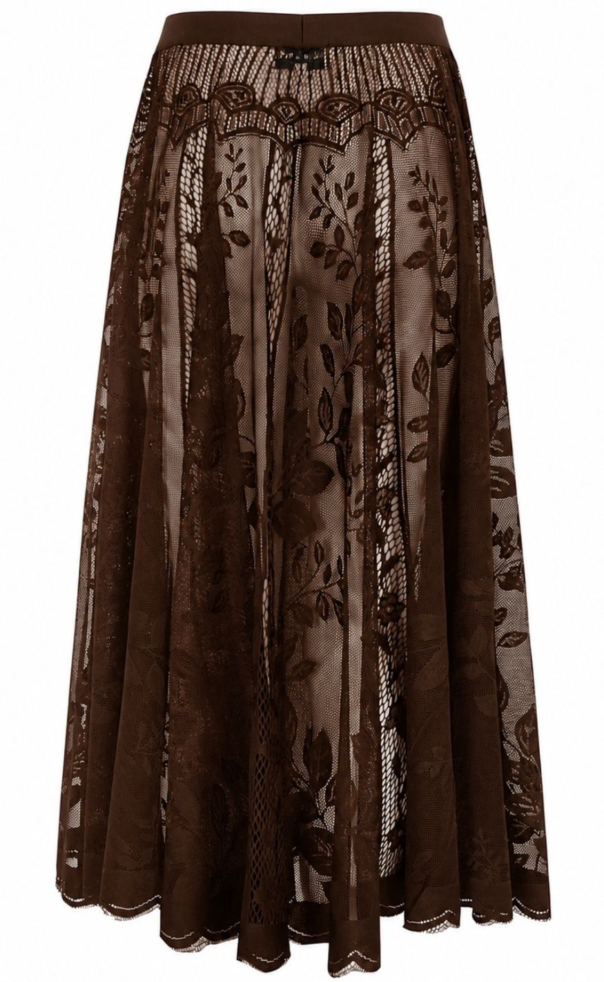 Lollys Laundry Skjørt - Collins Midi - Dark Mokka