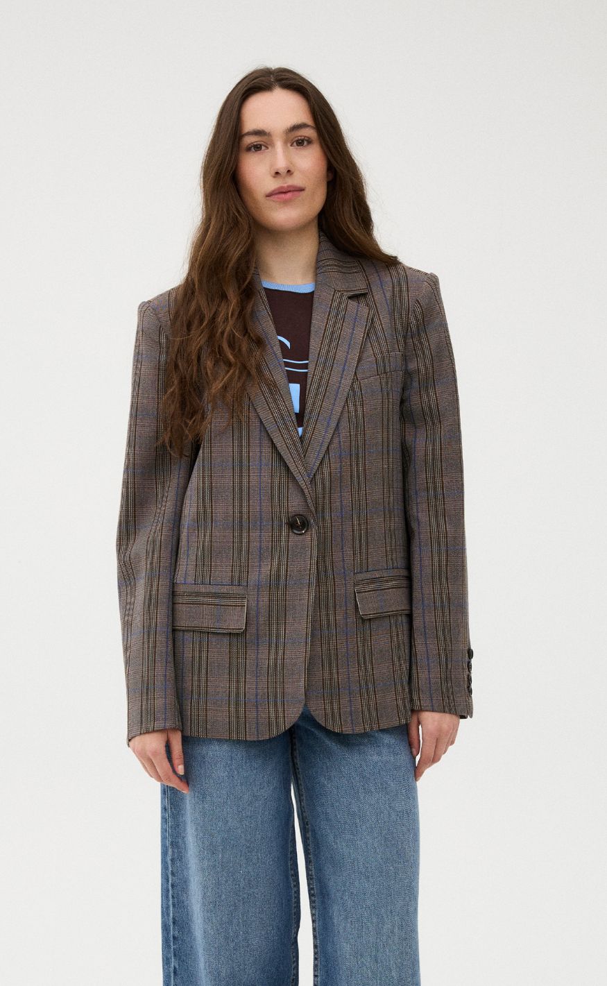 Gossia Blazer - Beatrice - Brown Blue Checks