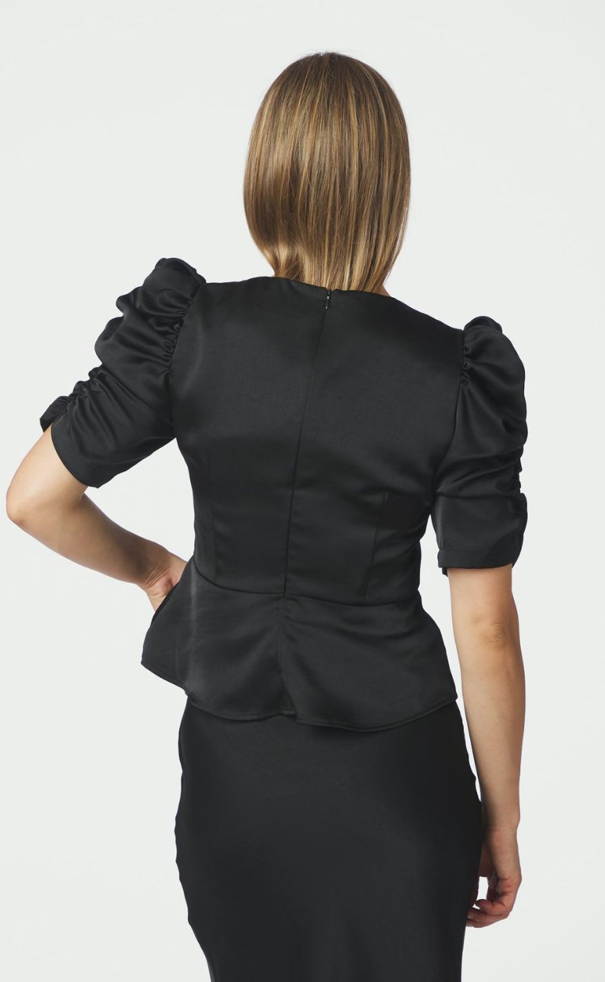 Neo Noir Bluse - Benua Heavy Sateen - Black