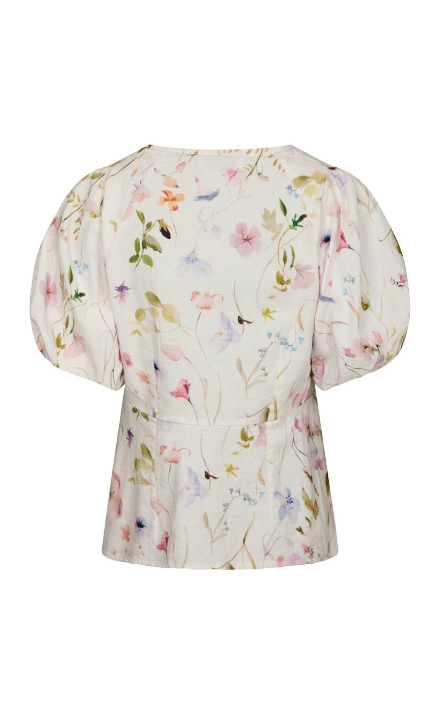 Neo Noir Bluse - Irina Flower - Off White