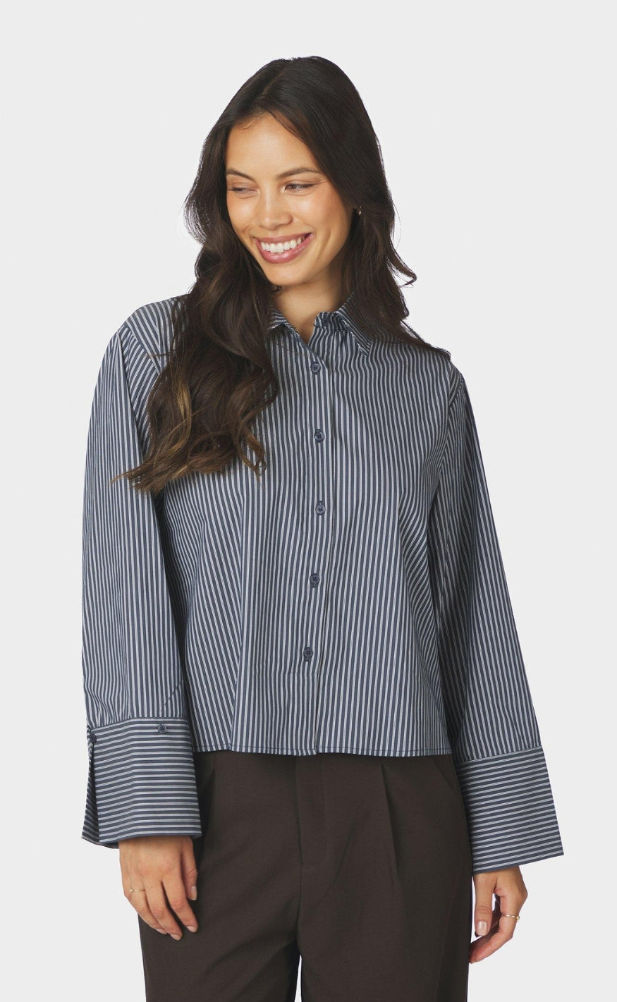 Neo Noir Skjorte - Jaylin Stripe - Dark Navy