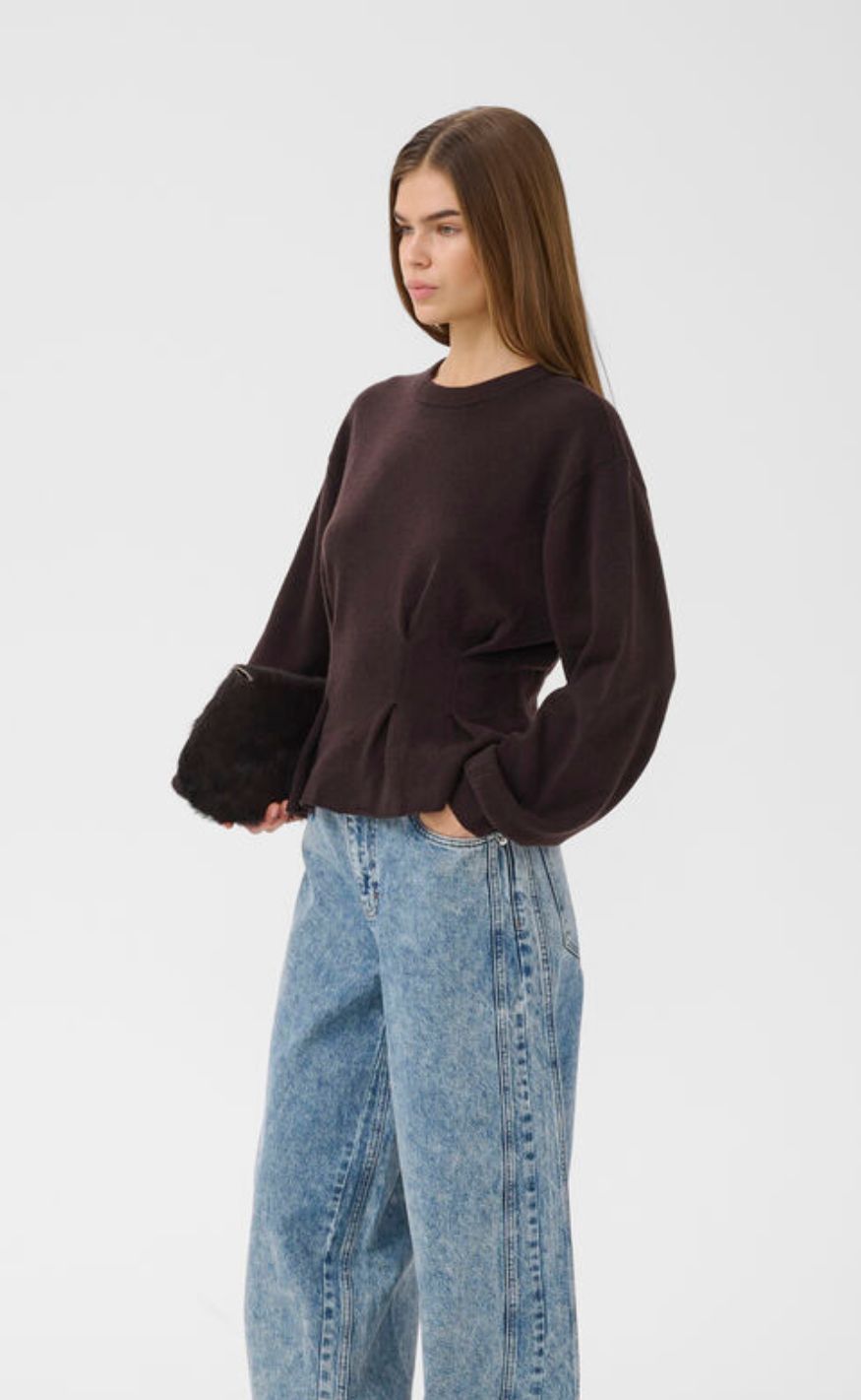 Gestuz Pullover - Manzi Waist - Ganache