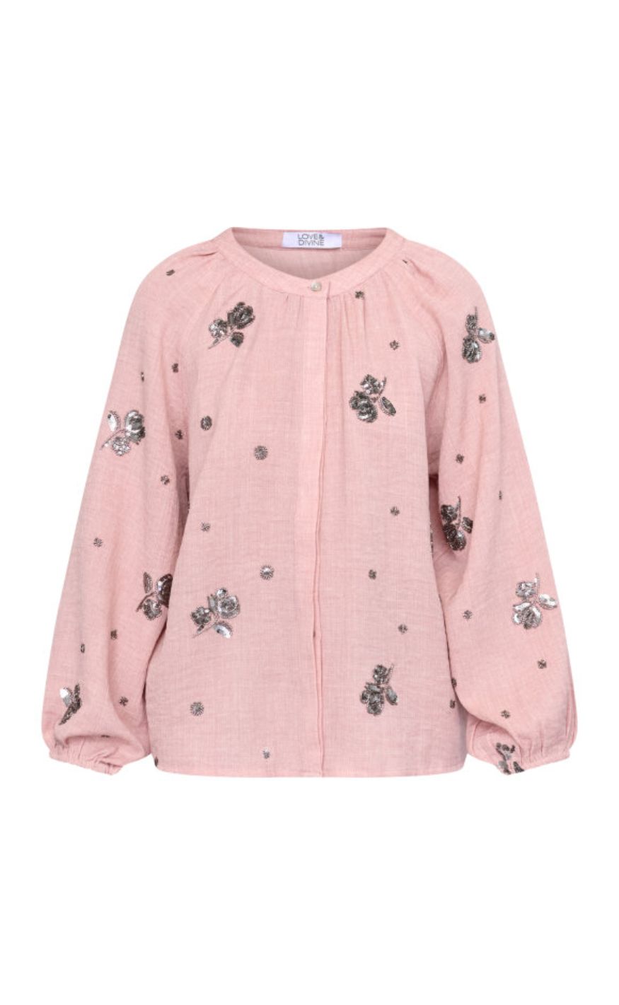 Love & Divine Bluse - Love1642 - Mauve Sequins
