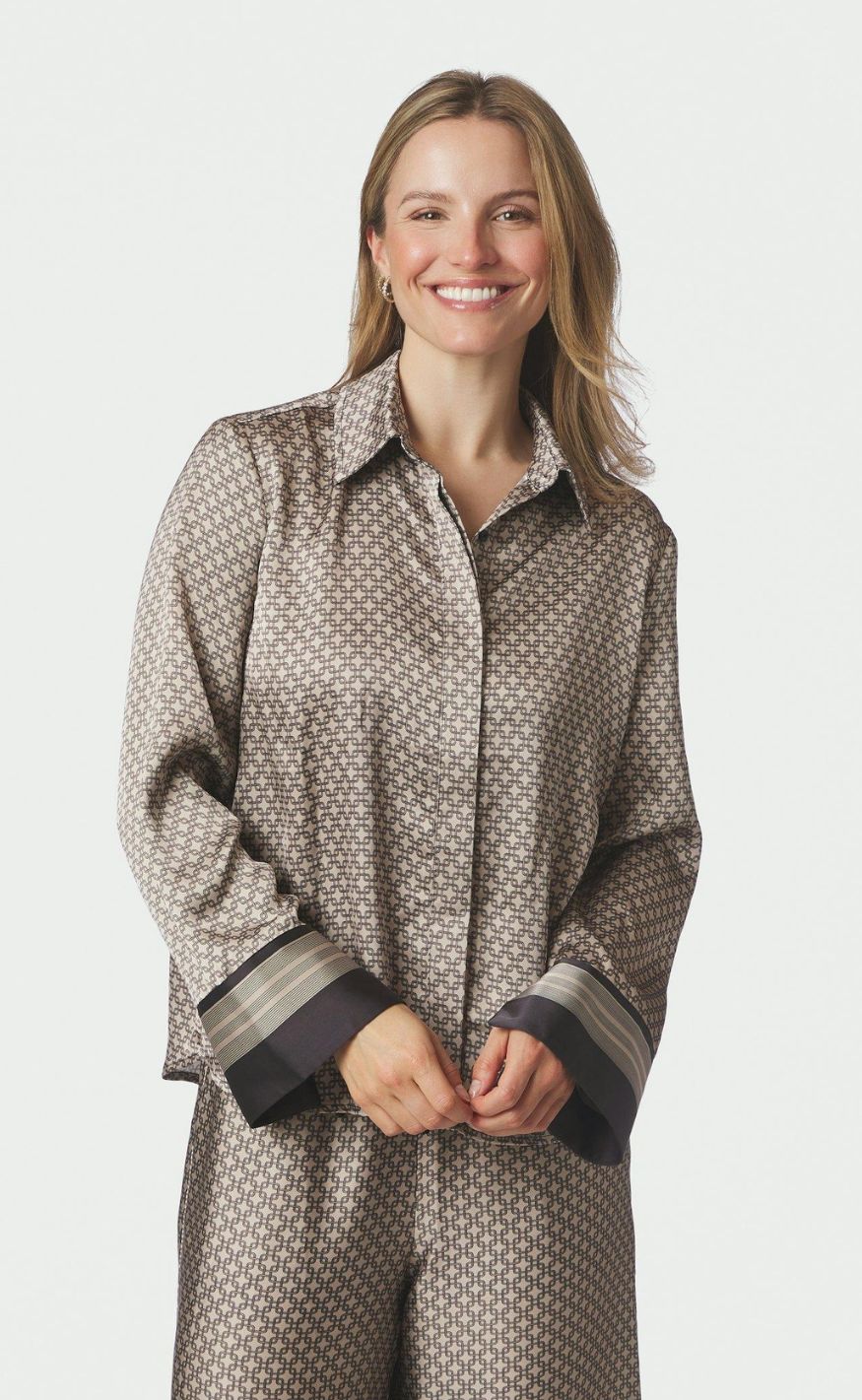 Neo Noir Skjorte - Mistan Pattern - Beige