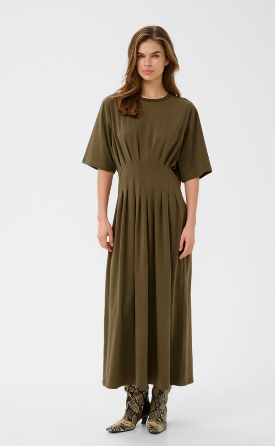 Gestuz Kjole - Inez Long - Military Olive
