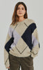 Freequent Strikk - Grslulu Argyle - Oyster Grey Mel w. Iris Mel.