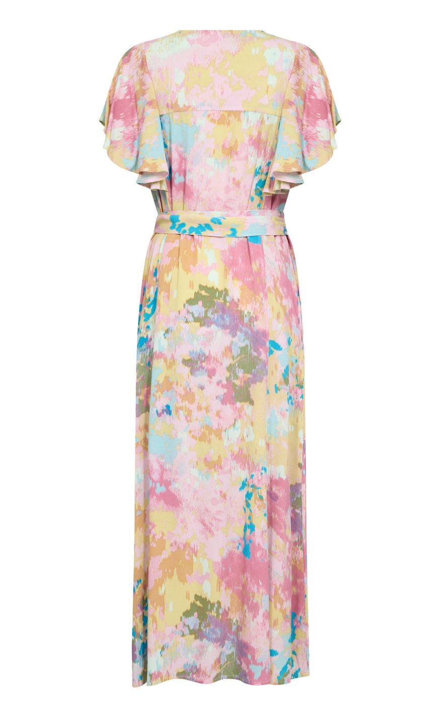 Culture Kjole - Valerie Andrea Long - Yellow/Pink Abstract