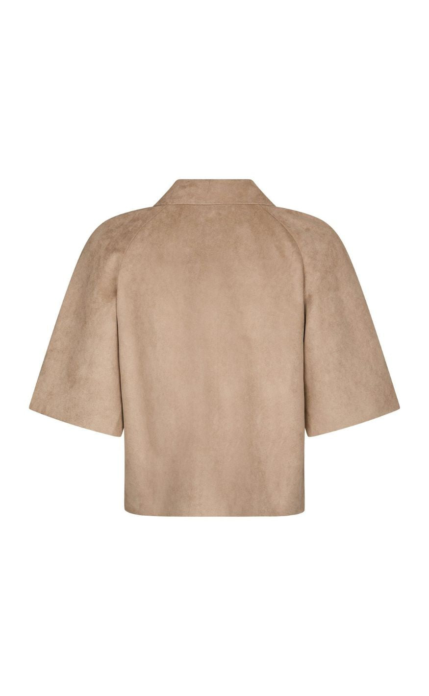 Neo Noir Jakke - Editta Faux Suede - Sand